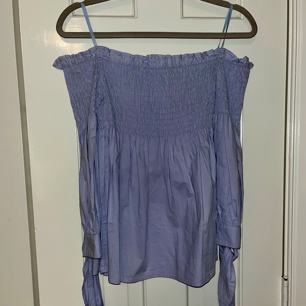 She + Sky Off the Shoulder Smocked Top